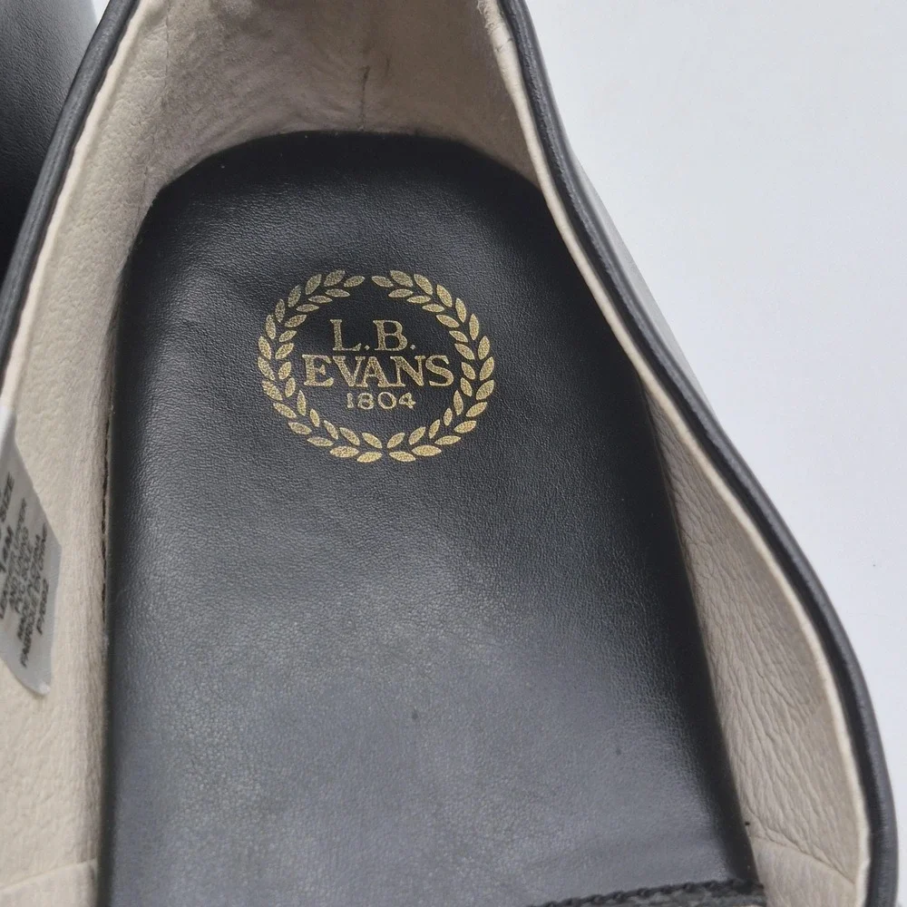 L.B. Evans 2751 Slippers Shoes Mens 14 Black Leather House Indoor Comfort‎ EUC